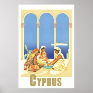 Zypern Reiseplakat Naher Osten Vintage-Kunst druck Poster