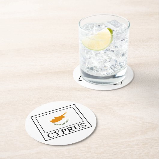 Zypern Runder Pappuntersetzer (Vor Ort)