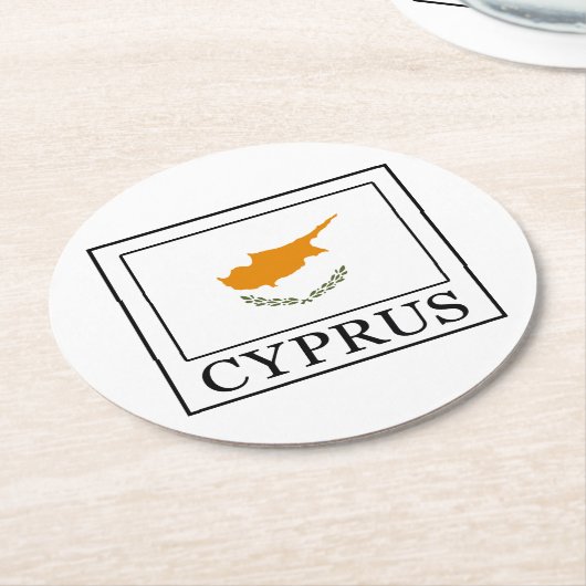 Zypern Runder Pappuntersetzer (Angewinkelt)