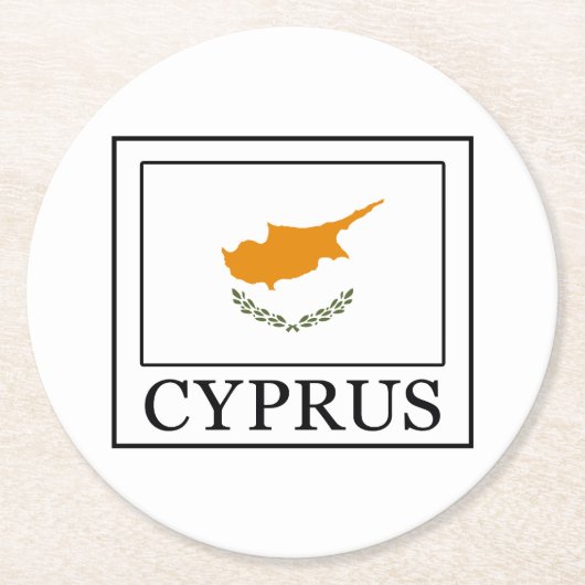 Zypern Runder Pappuntersetzer (Vorderseite)