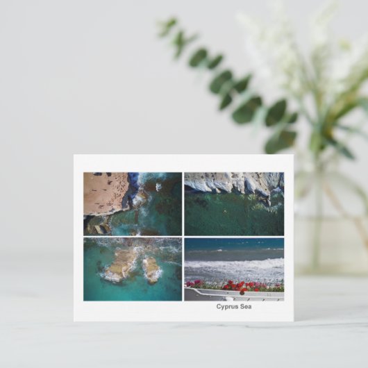 Zypern Seekollage Postkarte (Stehend Vorderseite)