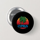 Zypern Sommer Palme Strand Zyprisch Souvenir Gra Button (Vorne & Hinten)
