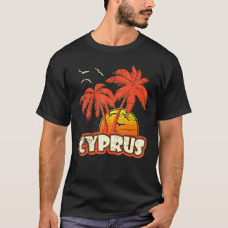 Zypern Summer Palm Trees 80er Beach Sunset T-Shirt