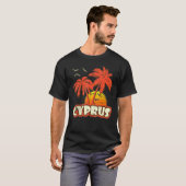 Zypern Summer Palm Trees 80er Beach Sunset T-Shirt (Vorne ganz)