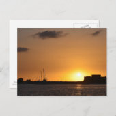 Zypern Sunset Paphos Castle Postkarte (Vorne/Hinten)