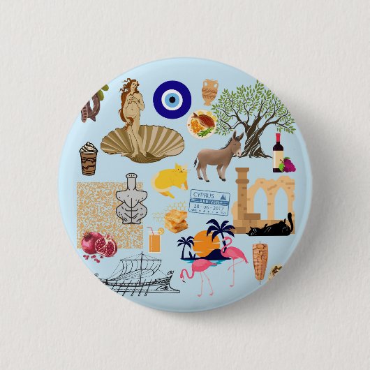 Zypern-Symbole Button (Vorderseite)