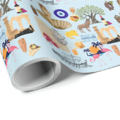 Zypern Symbole für Reisende Geschenkpapier (Rolleneckpunkt)