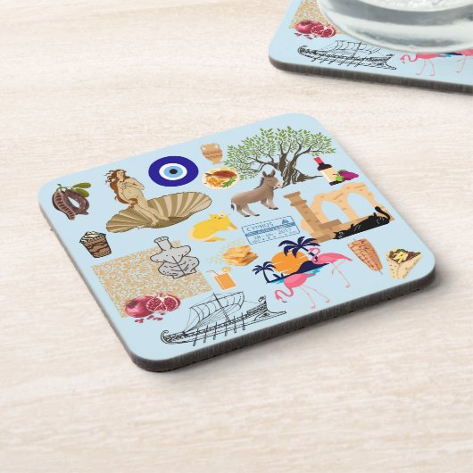 Zypern Symbole für Reisende Getränkeuntersetzer (Linke Seite)