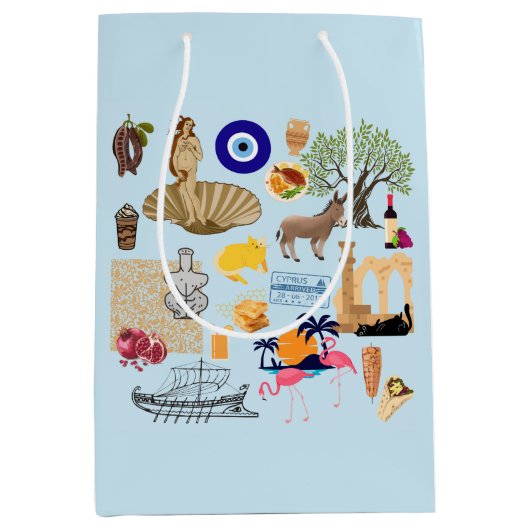 Zypern Symbole für Reisende Mittlere Geschenktüte (Vorderseite)