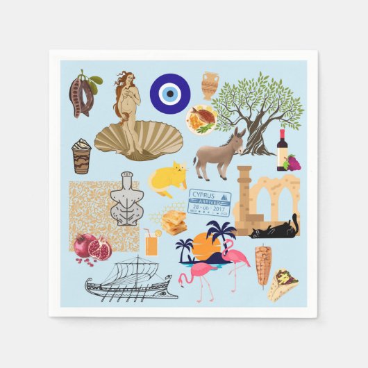 Zypern Symbole für Reisende Serviette (Vorderseite)