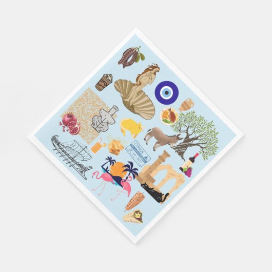 Zypern Symbole für Reisende Serviette (Ecke)