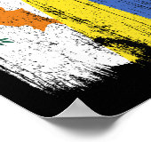 Zypern Ukraine Halbflagge Zyprisch Ukrainisches Er Poster (Ecke)