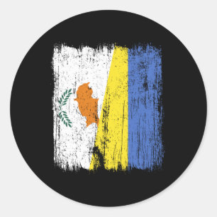 Zypern Ukraine Halbflagge Zyprisch Ukrainisches Er Runder Aufkleber