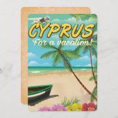 Zypern Vintages Strandprospekt Einladung (Vorne/Hinten)