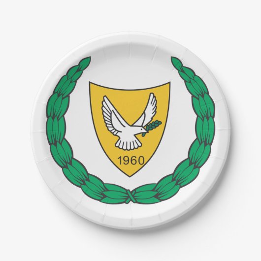 ZYPERN-Wappen Pappteller (Vorderseite)