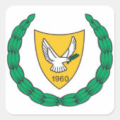 ZYPERN-Wappen Quadratischer Aufkleber (Vorderseite)