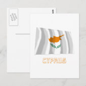 Zypern Waving Flag mit Name Postkarte (Vorne/Hinten)