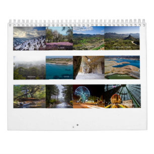 Zypern Zweiseiten-Mittelkalender, Weiß Kalender