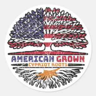 Zypern Zypriote US-Amerikanisch USA Vereinigtes Kö Runder Aufkleber