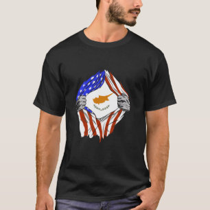 Zypernflagge USA Amerika Brust zyprischer Stolz Cy T-Shirt