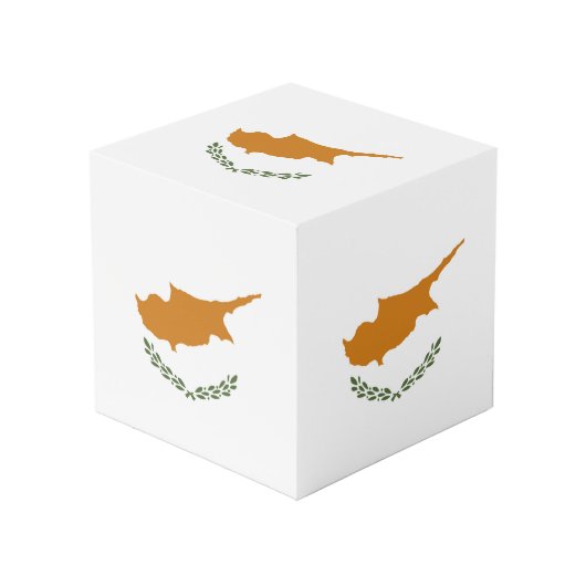 Zypernflagge Würfel (Vorderseite Schrägansicht)