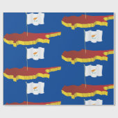 Zypernkarte Geschenkpapier (Flach)