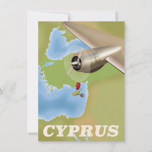 Zypernkarte Vintage-Reiseposter Einladung