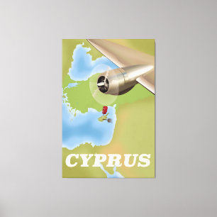 Zypernkarte Vintage-Reiseposter Leinwanddruck