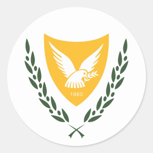 Zyprer Wappenschuss, Zypern Runder Aufkleber (Vorderseite)