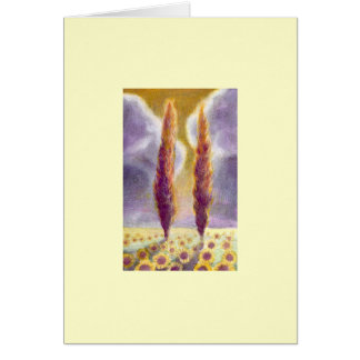 Zypresse-Bäume auf Sonnenblume-Gebiet III