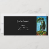 ZYPRESSEBÄUME UND MEDITERRANISCHER PINE IN DER Tos Einladung (Rückseite)