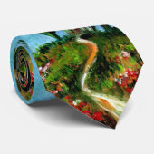 ZYPRESSEBÄUME UND MEDITERRANISCHER PINE IN DER Tos Krawatte (Gerollt)