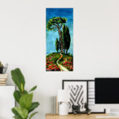 ZYPRESSEBÄUME UND MEDITERRANISCHER PINE IN DER Tos Poster (Heimbüro)