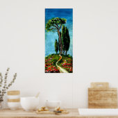 ZYPRESSEBÄUME UND MEDITERRANISCHER PINE IN DER Tos Poster (Küche)