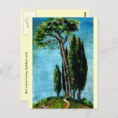 ZYPRESSEBÄUME UND MEDITERRANISCHER PINE IN DER Tos Postkarte (Vorne/Hinten)
