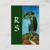 ZYPRESSEBÄUME UND MEDITERRANISCHER PINE IN DER Tos Visitenkarte (Rückseite)