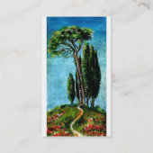 ZYPRESSEBÄUME UND MEDITERRANISCHER PINE IN DER Tos Visitenkarte (Rückseite)