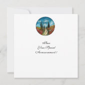 ZYPRESSEBÄUME UND -POPPIEN IN DER Toskana, rot-bla Einladung (Rückseite)