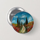 ZYPRESSEBÄUME UND -POPPIEN IN DER TUSKANISCHEN RUN BUTTON (Vorne & Hinten)