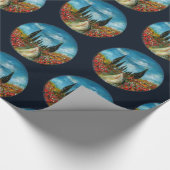 ZYPRESSEBÄUME UND -POPPIEN IN DER TUSKANISCHEN RUN GESCHENKPAPIER (Ecke)