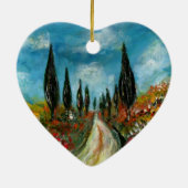 ZYPRESSEBÄUME UND -POPPIEN IN DER TUSKANISCHEN RUN KERAMIKORNAMENT (Hinten)