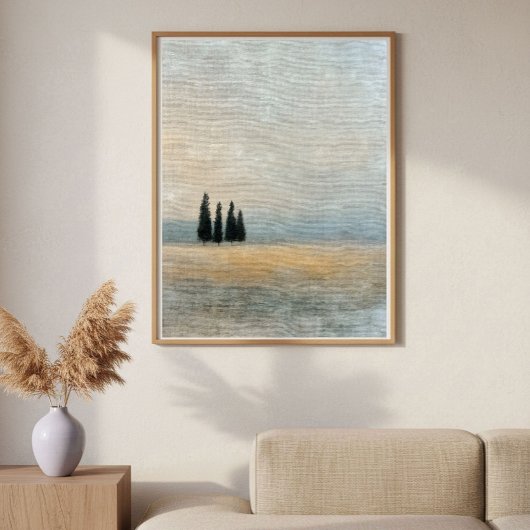 Zypressen am Horizont Minimale abstrakte Kunst Poster
