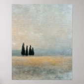 Zypressen am Horizont Minimale abstrakte Kunst Poster (Vorne)