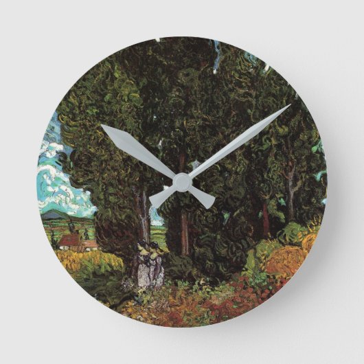 Zypressen mit weiblichen Abbildungen von Vincent v Runde Wanduhr (Vorderseite)