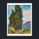 Zypressen, Van Gogh Postkarte<br><div class="desc">Vincent Willem van Gogh (30. März 1853 - 29. Juli 1890) war ein niederländischer postimpressionistischer Maler, der zu den berühmtesten und einflussreichsten Persönlichkeiten in der Geschichte der Western-Kunst zählt. In etwas mehr als einem Jahrzehnt schuf er etwa 2100 Kunstwerke, darunter etwa 860 Ölgemälde, die größtenteils aus den Jahre seines Lebens....</div>