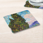 Zypressen, Van Gogh Rechteckiger Pappuntersetzer (angewinkelt)