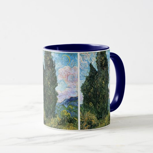 Zypressen, Vincent van Gogh Kunst Tasse (VorderseiteRechts)