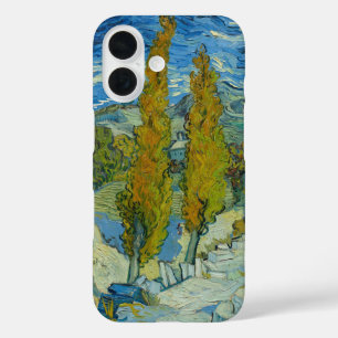Zypressen von Van Gogh - Wirbelnder blauer Himmel  iPhone 16 Hülle