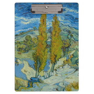Zypressen von Van Gogh - Wirbelnder blauer Himmel Klemmbrett