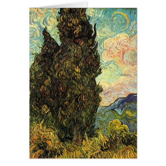 Zypressen von Vincent van Gogh Greeting Card (Vorne)